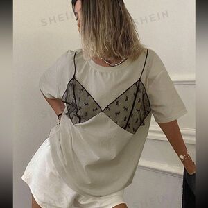 Tshirt lace bralette